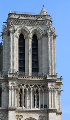 bell tower of Basilica of Notre Dame de Paris in France before t