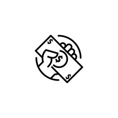 hand hold money vector icon design white background