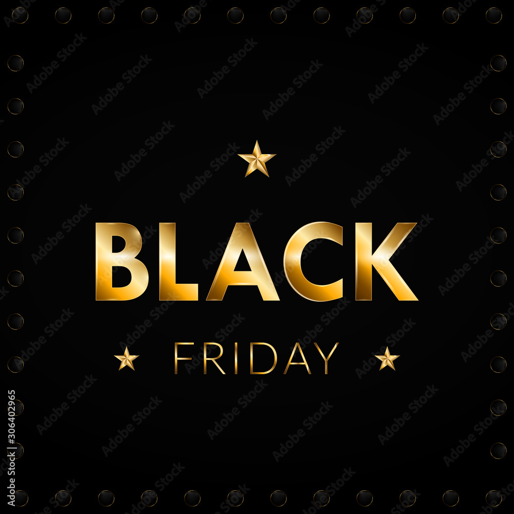 Sticker elegant black friday poster with text - vector