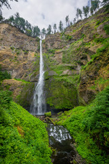 Fototapeta na wymiar Upper Multnomah Falls along the Columbia River Gorge in Oregon
