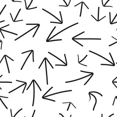 Vector arrows black hand drawn set on white background