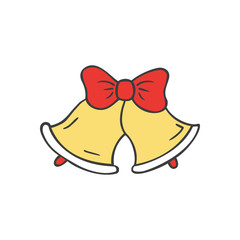 Christmas bells  in doodle sketch style.