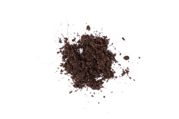 Patch of soil or mud isolated on white background