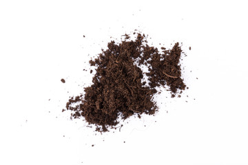 Patch of soil or mud isolated on white background