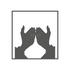 Muslim Man Praying icon. Trendy linear Muslim Man Praying logo concept on transparent background from Religion-2 collection.hand