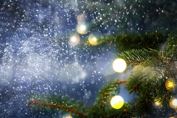 Christmas background of free space and winter time. 