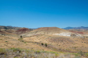 Unique landscape of Painted Hills in Oregon