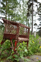 old chair in garden