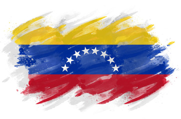 Venezuela’s Flag painted with brush