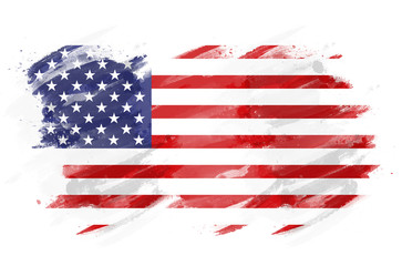 American Flag painted with brush
