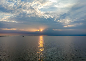 The warm light of the evening sun