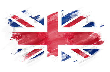 British Flag painted with brush