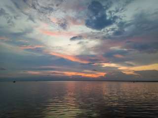 The warm light of the evening sun