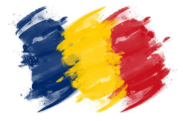 Chad Flag painted with brush