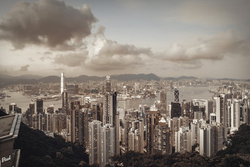 Hong Kong landascape from victoria peak side