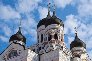 Fototapeta na wymiar Orthodox cathedral in Tallinn Old Town, Estonia