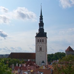 Tower of Lutheran church in Tallinn Old Town, Estonia