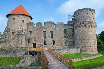 Fototapeta na wymiar Medieval castle in Cesis, Latvia