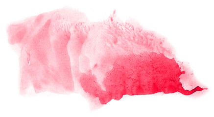 Abstract watercolor background hand-drawn on paper. Volumetric smoke elements. Pink color. For design, web, card, text, decoration, surfaces.