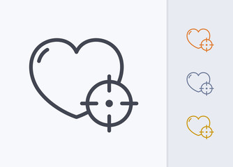 Heart & Crosshair - Pastel Stroke Icons