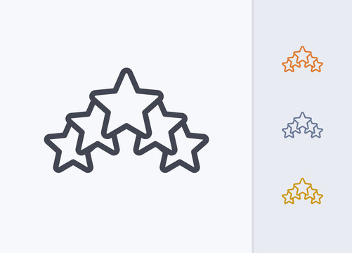 Grouped Stars - Pastel Stroke Icons