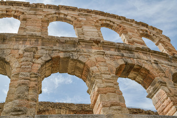Obraz premium Detailed look on ancient amphitheater in Verona, Italy