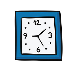 Hand drawn vector illustration of clock time.