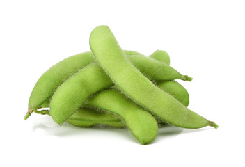 edamame beans isolated on white background green soy bean