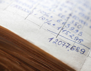 Old paper documents in the archive