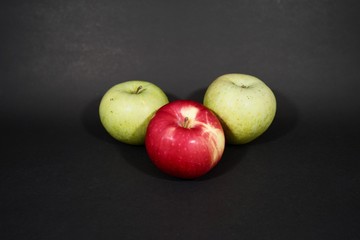 apple on black background isolate