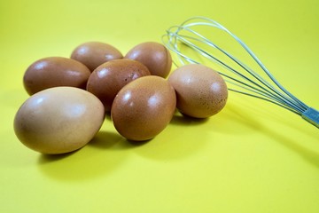 eggs on a yellow background