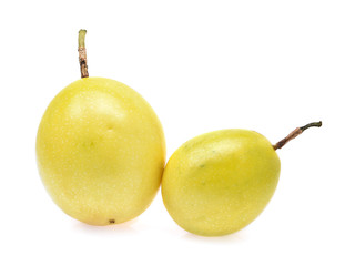 Passion fruit isolated on white background.