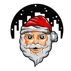 Santa Christmas Cute Cartoon Color Full Holiday Vector