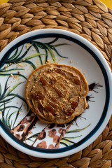 delicious healthy american pancakes with maple syrup