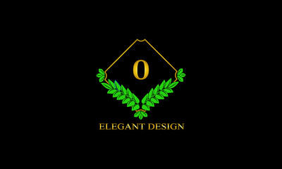 Flower monogram. Classic ornament with letter O. Classic design elements for wedding invitations, business, restaurant, heraldry