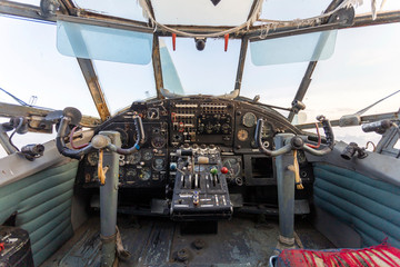 Cockpit of an old russian plane
