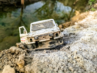 toy accident cars dusty car 