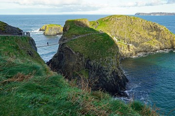 Carrick-a-rede Rope Bridge near Ballintoy in County Antrim, Northern Ireland