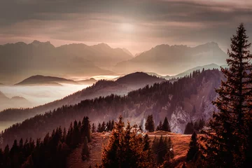 Fototapete Lachsfarbe Die Alpen: Urlaub und Wandern in Bayern