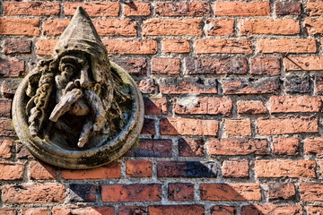 detail am mittelalterlichen steintor in bernau bei berlin, deutschland