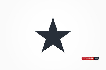 Black Star Icon Shape Star Logo Flat Vector Design Template Element
