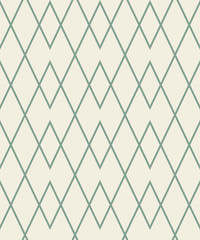 Geometric zigzag seamless pattern. Zigzagging rhombus view texture. Background of rhomboid diagonal thin lines. Gray-green, white colored. Vector. 8 EPS - 306417310