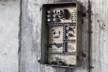 What remains of an electrical panel