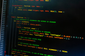 Web developer. A closer look at the source code of the website written by the developer using JavaScript - jQuery.