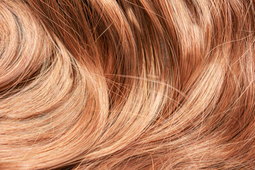 Beautiful wavy hair texture, light brown hair
