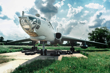 Tu-16 Soviet heavy twin-engine jet multi-purpose aircraft.