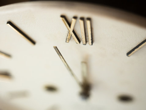 Clock face of the old wall clock