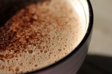 Frothed milk on coffee