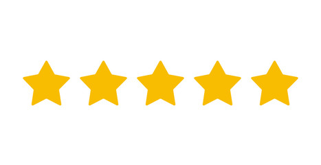 Five star ranking in a flat style. Vector illustration