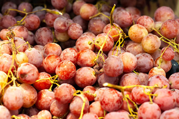 Red grapes in the store